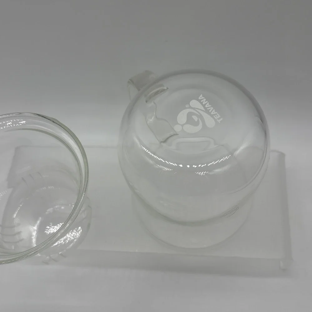 Teavana Joli Clear Glass Mug with Infuser Basket and Lid 10 oz GUC